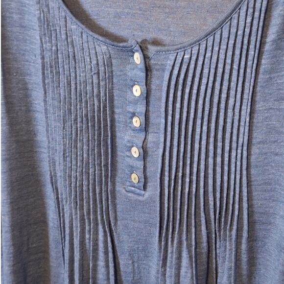 Sundance Shirt Women's XL Linen & Silk Lightweight Semi-Sheer Pintuck Tuxedo - Picture 3 of 8